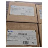 Lot of (2) Heavy Duty Safety Switch 60 Amp 240V 4-wire Eaton DH322NGK