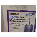 Lot of (4) Mars 10853/54/Azure ECM 3.3 Commercial 1/15-1/22-HP Refrigeration Motors (in original packaging)