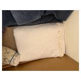 Blue Quilted Coverlet Bedspread Set With Matching Shams Good