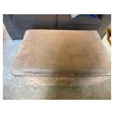 Taupe Upholstered Storage Ottoman Bench 31 in Microsuede Stained