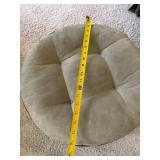 Round Rattan Vanity Stool Tufted Cushion Ottoman Seat 19in Good