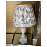 Alabaster Urn Table Lamp w Floral Pleated Shade Traditional 24in