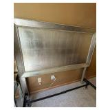 Silver Upholstered Queen Headboard With Metal Bed Frame Glam Style