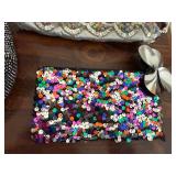 Lot of 3 Evening Handbags Beaded Sequin Rhinestone Clutch Purses