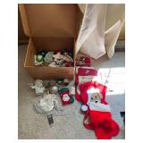 Mixed Christmas Decor Lot Ornaments Stockings Figurines Holiday