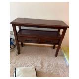 Wood Console Sofa Table 2 Drawer Lower Shelf 36x12x30 Brown