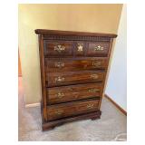 Bassett 2 Pc Dresser Chest Set Traditional Wood Brass Pulls Good