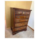 Bassett 2 Pc Dresser Chest Set Traditional Wood Brass Pulls Good