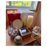 Mixed Decorative Home Decor Lot Mirror Snow Globe Art Glass Boxes