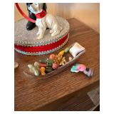 Handcrafted Winter Lady Figurine w Dogs on Base 17in Holiday Decor