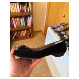 Karen Scott Black Beaded Toe Flats Low Wedge Women