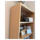 Maple Finish 5 Shelf Bookcase Display Cabinet 24 x 12 x 70 Good