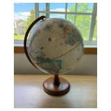 Replogle 12 Inch World Classic Series Desk Globe Wood Base Good