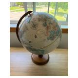 Replogle 12 Inch World Classic Series Desk Globe Wood Base Good