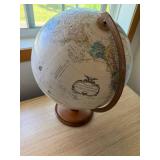 Replogle 12 Inch World Classic Series Desk Globe Wood Base Good