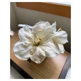 Set of 2 Framed Floral Shadow Box Wall Art White Flowers Wood Frames