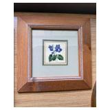 Framed Floral Wall Art Lot 3 Rose Violet Hummingbird Prints Decor
