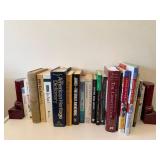 Mixed Book Lot w/ Bookcase & Bookends Fiction Reference Law Politics