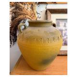 Decorative Pottery Urn Vase & Framed Wall Art Print Set 16x13