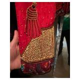 Laurence Kazar Beaded Silk Evening Jacket Red Sequin Vintage L