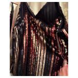 Laurence Kazar Beaded Silk Evening Jacket Red Sequin Vintage L