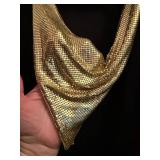 Lawrence Kazar Silk Sequin Floral Evening Top Blouse Size L Vintage