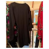 Lawrence Kazar Silk Sequin Floral Evening Top Blouse Size L Vintage