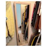 2 Framed Wall Mirrors Oak Look & Floral Rectangular 48 x 14 Approx