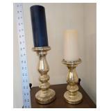 Pair of Decorative Candlesticks With Taper Candles