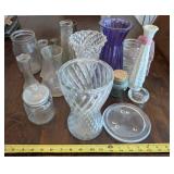 Mixed Lot of Assorted Glass Vases, Jars & Bottles