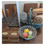 Decorative Baskets & Wall Organizer (Lot of 7)