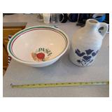Ceramic Cruet and Pasta Bowl (Lot of 2)