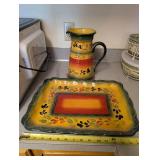Corsica Home La Provence Pitcher & Tray Set (Lot of 2)