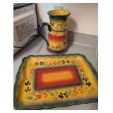 Corsica Home La Provence Pitcher & Tray Set (Lot of 2)