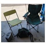Holmes Twin Ceramic Heater, Eastpak Backpack, Chairs & Fishing Rod (Lot of 5)