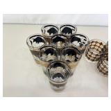 8 RARE Hammacher Schlemmer MCM Stock Market Cocktail Glasses and 6 Others