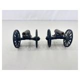 2 Small Brass cannons w/Cast Iron Bases