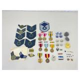 Lot of Vintage Air Force Military Patches, Medals, and Pins