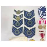 Lot of Vintage Air Force Military Patches, Medals, and Pins