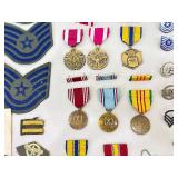 Lot of Vintage Air Force Military Patches, Medals, and Pins