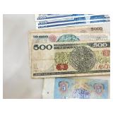 Lot of Vintage Foreign Bills and Coins