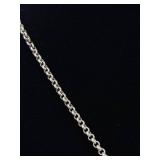 .925 Sterling Silver Barrel Agate Pendant Necklace