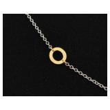 .925 Sterling Silver Vermeil Ring Necklace