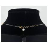 .925 Sterling Silver Vermeil Ring Necklace