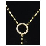 .925 Sterling Silver Crystal Bee Dangle Vermeil Pendant Necklace