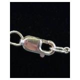 .925 Sterling Silver Crystal Bar Pendant Necklace