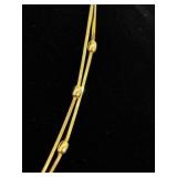 .925 Sterling Silver 2 Strand Beaded Vermeil Necklace