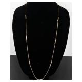 .925 Sterling Silver LONG Beaded Vermeil Necklace
