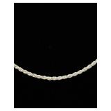 .925 Sterling Silver Thicker Rope Necklace