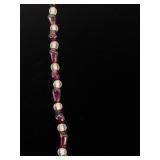 Garnet and Quartz Bead Necklace